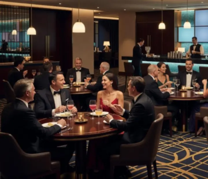 Stylový tematický večer v moderní casino restauraci Casceria