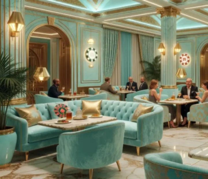 Stylový interiér moderního casino lounge v restauraci Casceria