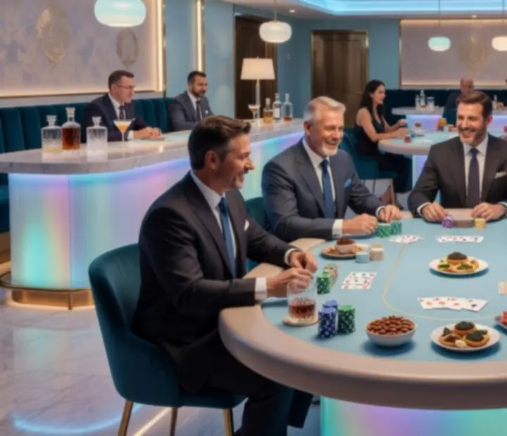 Stylový pokerový večer v moderní casino restauraci Casceria