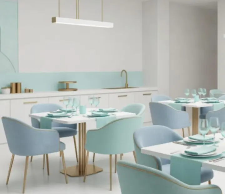 Moderní interiér restaurace Casceria v casino stylu